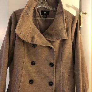 Short length high collar pea coat